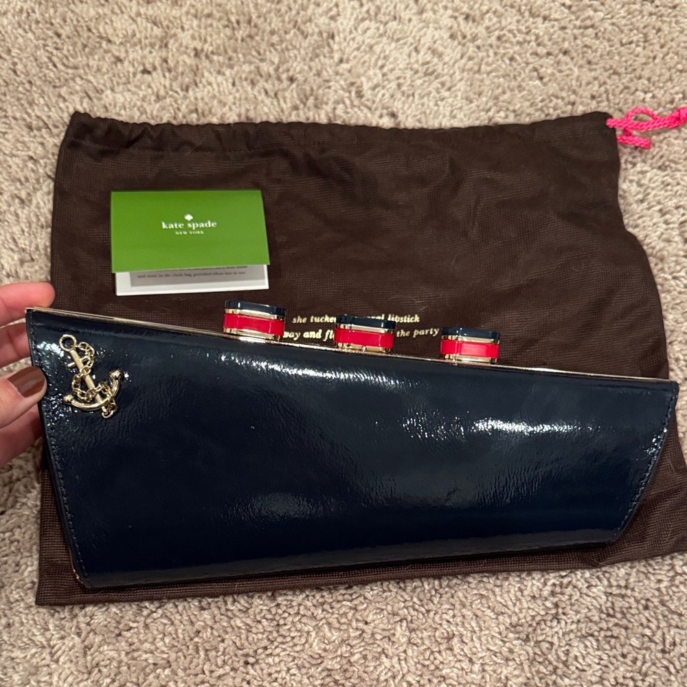 Kate Spade “All Aboard” novelty cruise ship clutch purse